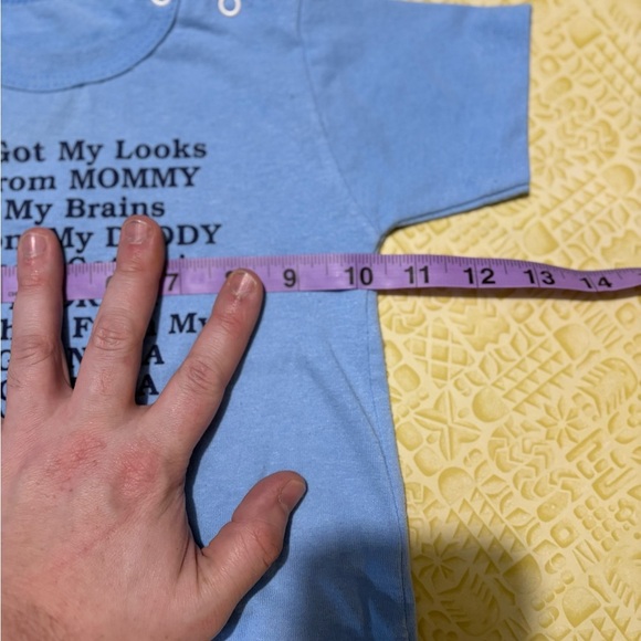 Vintage Powder Blue Short Sleeve Tee with Humorous Print - Picture 3 of 7